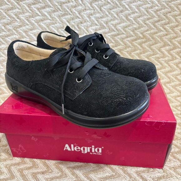 Alegria Black Floral Sneakers - Picture 2 of 9